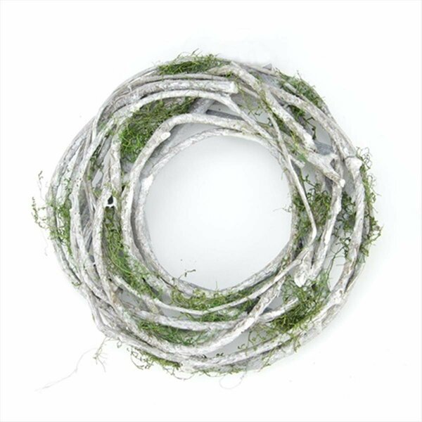Go-Go White Twig And Green Moss Artificial Wreath - Small GO73033